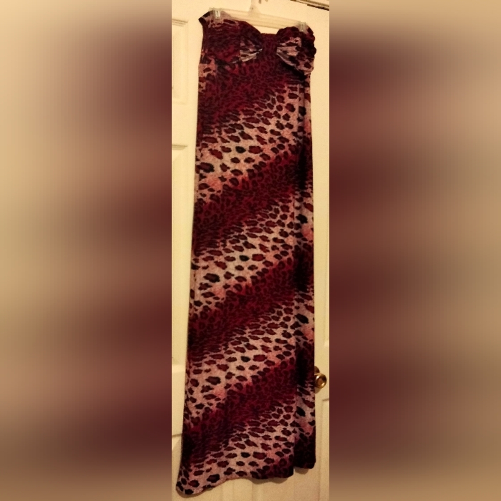 Long Dress Women M Multicolor Faircore Animal Print Beach Resort Vacation Versat